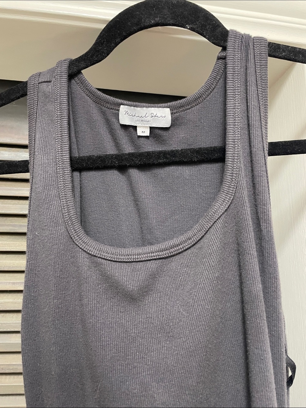 Michael Stars Charcoal Ribbed Tank